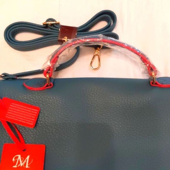 MONTANA WEST Crossbody Messenger Satchel Blue Purse New with Tags - Picture 4 of 10